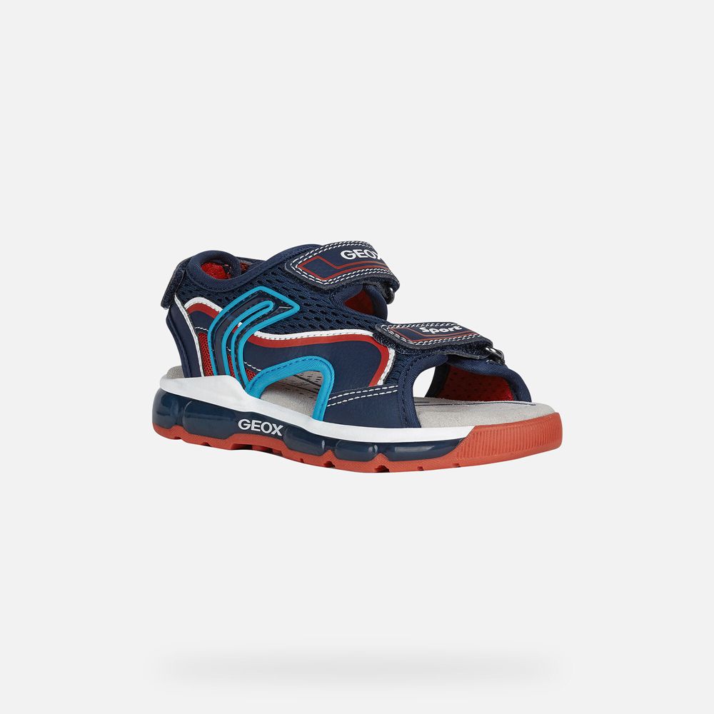 Geox Sandals Navy/Red Android - Geox Boys Shoes - EZIGQK520